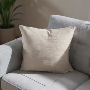 Cuscino in ciniglia grigio riso 50x50 cm – Elegante cuscino da seduta e decorativo - Product Image 2