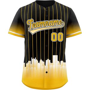 Maillot de baseball personnalisé unisexe pour adulte, sublimé, respirant, avec nom d'équipe 00 et design City Skyline - Product Image 1