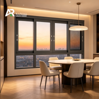 Jendela Aluminium Kamar Hotel Modern Grosir Bersertifikasi NFRC Kedap Suara dengan Kaca Ganda untuk Proyek Suite Mewah
