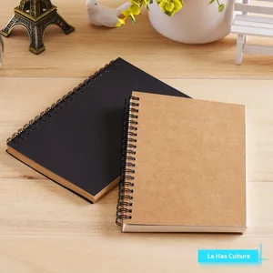 Buku Catatan <span class=keywords><strong>Spiral</strong></span> 100 Halaman untuk Siswa A5, Sampul Kraft Retro Kreatif, Jurnal Kosong Sederhana, Buku Sketsa, Buku Harian - Product Image 2