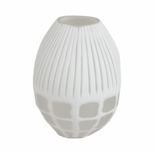 Vaso rotondo in vetro con texture a coste, decorazione moderna per soggiorno, camera da letto, ufficio - Product Image 3
