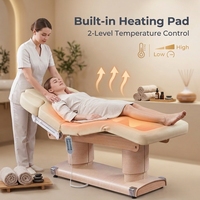 Table de massage électrique à 4 moteurs, couleur personnalisée, base en bois grainé, levage par moteur puissant, lit de spa et de bien-être pour salon