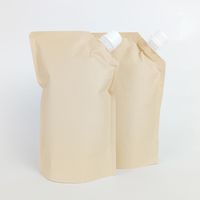 Pochette en papier kraft biodégradable de 500ml Bec Flip Cap MOQ500 Crème cosmétique réutilisable Shampooing Lotion Emballage Gravure Impression