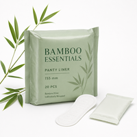 Lilimolone - Paquete de 20 Protectores Diarios de Bambú de 155 mm, Envueltos Individualmente, Color Verde Salvia, Venta al por Mayor, OEM, Protectores Diarios de Fibra de Bambú