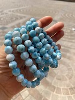 Perles rondes de Larimar Chili Jewels, pierre précieuse naturelle bleue de la mer du Guangdong pour la fabrication de bijoux