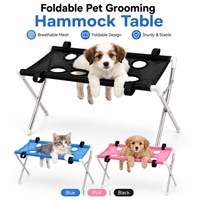 Plateforme de bain pliable en maille d'acier inoxydable pour animaux de compagnie, support de toilettage et de contention pour chats, utilisation extérieure toutes saisons