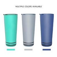 Fond avec lumière LED détachable matériau de qualité alimentaire bouteille d'eau haut-parleur sans fil sport musique haut-parleur à dents bleues tasse avec couvercle