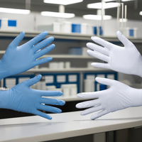 Gants en nitrile jetables sans poudre, sans silicone, 4-6 mil, économiques, pour salle blanche, nettoyage, usage domestique et alimentaire