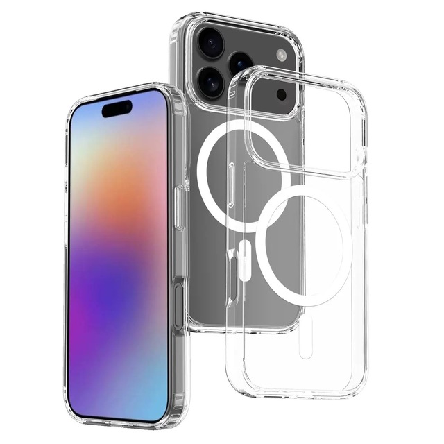 New Arrival HD Clear Crystal Transparent Magnetic Phone case for iPhone 17Air 14 15 16 Pro Max Acrylic Phone Case with Box