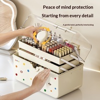 Boîte de rangement pour accessoires capillaires en plastique, portable, avec couvercle transparent, grande capacité, multifonctionnelle, pour attaches pour cheveux et outils de nail art