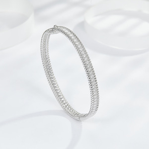 All Fashions Unisex Hand Tennis <b>Bracelet</b> with Moissanite Charm Hip Hop Style Party Occasion - Product Image 2