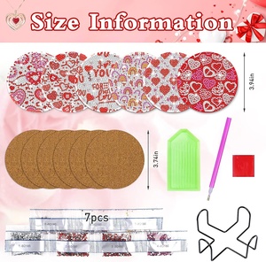 Ensemble de 6 pièces en gros, kit de peinture au diamant 5D en forme de cœur pour <span class=keywords><strong>la</strong></span> Saint-Valentin, bricolage, dessin au diamant, dessin personnalisé en plastique, portrait, fleurs, dessins animés, boîte - Product Image 2