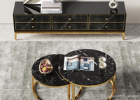 Série Luxe Moderne, Table Basse, Ensemble de Tables Basses Rondes Créatives Luxe Léger pour Salon