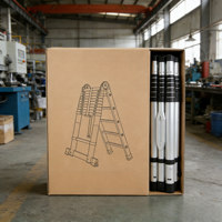 Échelle télescopique multifonctionnelle en alliage d'aluminium épaissi de haute qualité à 11 marches, pliable pour usage domestique