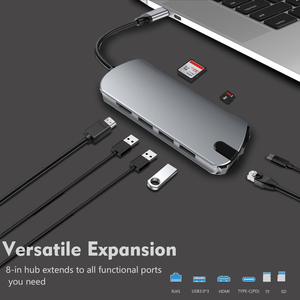 Wfyear Hot Bán Loại C Đa Chức Năng Hub Docking Station <span class=keywords><strong>USB</strong></span> C Để <span class=keywords><strong>USB</strong></span> <span class=keywords><strong>Adapter</strong></span> Máy Tính Xách Tay Docking Station <span class=keywords><strong>USB</strong></span>-C Hub Cho Mac - Product Image 3