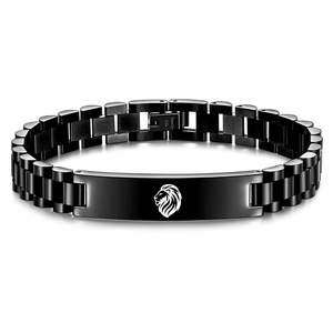 Pulsera de Acero Inoxidable con Cabeza de León de 10 mm, Joyería Unisex Curvada, Regalo en Color Plata y Oro - Product Image 4