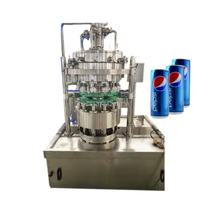 Air Soda Dapat Membuat Mesin Berkarbonasi Minuman Ringan Aluminium Timah Dapat Filler Mesin Sealer Bir Mengisi Line