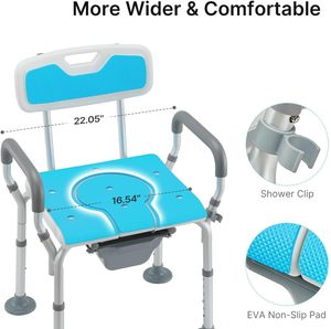 Kursi Toilet Berkualitas Tinggi dan Hemat Biaya untuk Lansia, Potty Lipat Terlaris dengan Peralatan Keamanan Kamar Mandi - Product Image 2