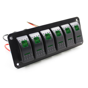 Panel de interruptores basculantes de aluminio con iluminación LED de 4/6/8 posiciones, 12V/24V, función de encendido/apagado <span class=keywords><strong>para</strong></span> coche, barco, camión, Jeep, RV - Product Image 3