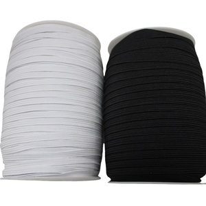 Bán Buôn Sinh Thái Thân Thiện Với Cổ Phiếu Lớn Màu Đen Trắng Polyester Cao Su 10Mm Phẳng Bện Ban Nhạc Đàn Hồi Cho Đồ Bơi - Product Image 4