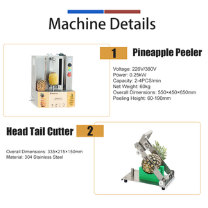 Línea de Procesamiento de Piña a Pequeña Escala, Máquina Peladora de Piña, Cortadora de Cabeza y Cola, Rebanadora de Piña - Product Image 2