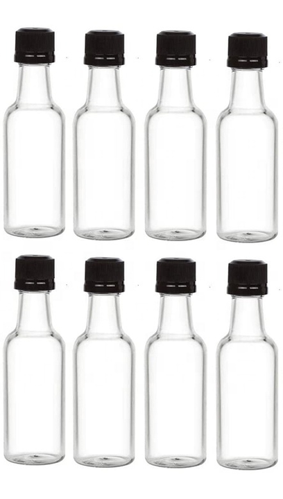 50 Pack Mini Glass Liquor Bottles 1.7 Oz With Lids - Small Empty Alcohol Bottles, Reusable For Party Favors