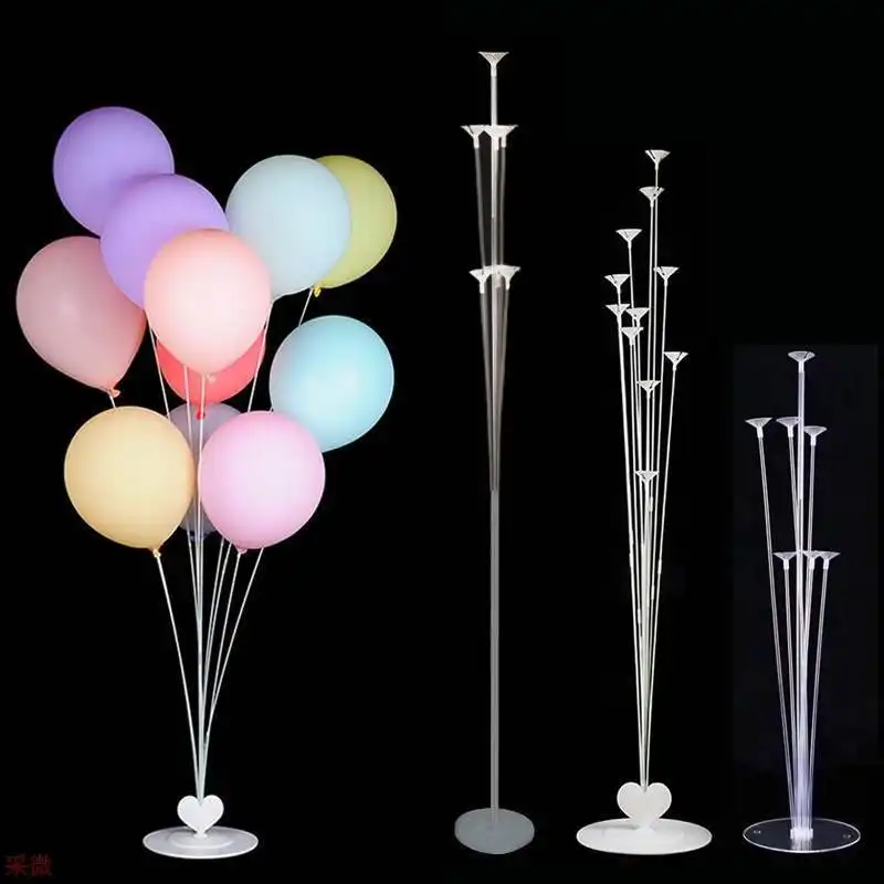 Kit supporto per palloncini da tavolo per la decorazione della festa di compleanno supporto per palloncini trasparente riutilizzabile con clip per palloncini puntini per bastoncini