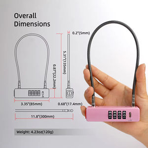 Câble en acier pratique avec cadenas à combinaison 2026 ; Vélo, véhicule électrique, valise, panier, armoire, rangement, chaîne antivol - Product Image 3