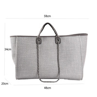 Sac à bandoulière de luxe de grande capacité avec poignée et chaîne pour le shopping et le voyage S M L