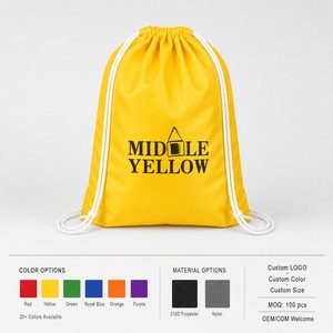 กระเป๋าเชือกรูดแบบกำหนดเอง 6 สี กระเป๋าผ้าโพลีเอสเตอร์หลากสี OEM กระเป๋าของชำร่วย กระเป๋ากีฬา สำหรับแจกในงานอีเว้นท์ สั่งซื้อจำนวนมากได้จากโรงงานโดยตรง MOQ - Product Image 3