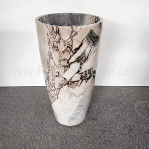 Lavabo a <span class=keywords><strong>colonna</strong></span> italiana in marmo bianco di lusso Arabescato, ideale per il Design del <span class=keywords><strong>bagno</strong></span> di fascia alta - Product Image 6