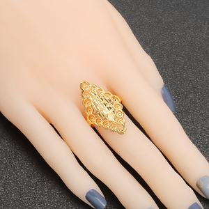 Anillos de Compromiso de Latón Chapado en Oro de 24k, Estilo Dubái, Joyería para Mujer, Anillos de Oro Populares en Oferta JXX - Product Image 3
