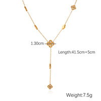 Chaîne trèfle à quatre feuilles incrustée de diamants en acier inoxydable or 18 carats Design de niche à la mode en forme de Y résistant à la décoloration pour l'Europe et l'Amérique
