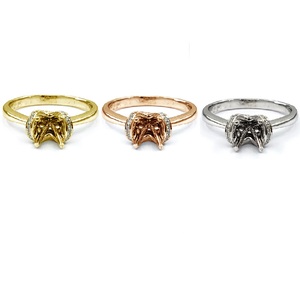 HongKong Venta caliente Diseño personalizado 18K Oro blanco sólido Real Diamond Solitaire 0.8cts Centro Semi Mount Anillo de compromiso para mujeres - Product Image 4