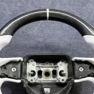 Volant en cuir blanc, volant en fibre de carbone, volant de voiture pour <span class=keywords><strong>RTS</strong></span> Dodge Charger 2015-2022, style sport - Product Image 5