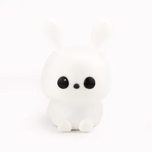 Trendy Silicone Night Light Rabbit Shape Eye-Caring Children Gifts Baby Feeding Bedside Night Light Lamp