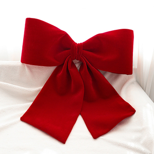 Christmas Large Tree Bows <b>Xmas</b> Hanging Ornament Burgundy Christmas Velvet Bows Party Front Door Wedding Decor - Product Image 3
