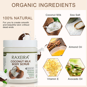 Gommage corporel exfoliant purifiant au lait de coco, blanchissant et naturel, en gros - Product Image 3