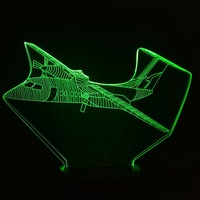 NOUVEAU Planeur Avion 3D Lampe LED 7 Changement de Couleur Interrupteur Tactile Veilleuse d'Avion Lampe d'Ambiance Lampe de Chambre à Coucher pour Garçon Cadeau de Vacances