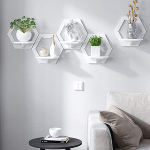 <b>Wall</b> <b>Mounted</b> TV Background Hanger Home Decorative Storage Rack <b>Shelf</b> for Bedroom Bedside Flower Pot Wardrobe for Home - Product Image 2