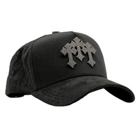 Casquettes de baseball de luxe pour hommes, 5 panneaux, haute qualité, à large bord, ajustables, Gorra El Barbas Hats Chrome Blackout