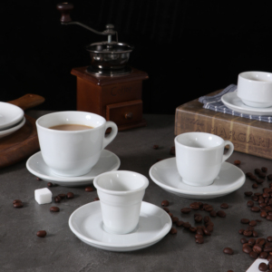 Set di tazze da caffè Espresso in porcellana professionale da 55ml di spessore-tazze da Latte per Cappuccino da 8mm con piattini per caffè domestico - Product Image 3