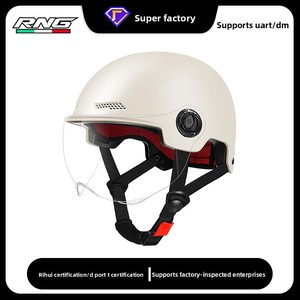 [Personalizzabile] Nuovo Casco Mezzo Integrale Certificato 3C/DOT per Moto/Bici Elettrica, Protezione Solare Estiva per Adulti con Visiera Trasparente - Product Image 2
