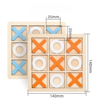 Jeu de société Tic Tac Toe en bois, jeu de puzzle XO classique, jeu de table interactif familial portable, jouet éducatif pour enfants