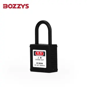 Zenex Black Composite Non-conductive Lockout Padlocks Small Insulated Nylon Shackle And Master Key