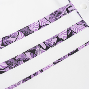 Polo à manches courtes blanc pour homme avec imprimé motif violet, séchage rapide, polyester tissé, vêtements de sport décontractés - Product Image 6