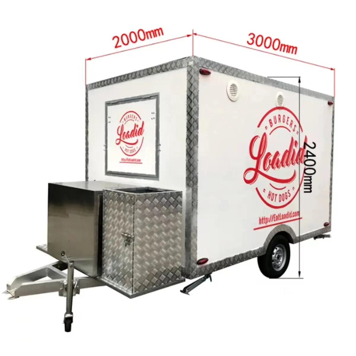 2024 Neues Design hochwertiger mobiler Foodtruck für rechtzeitige Lieferung zu standard-Street-Fast-Food-Trucks