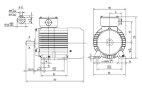 Moteur d'induction triphasé CA asynchrone YE2-90L-2 2,2 kW 3 CV 3000 tr/min pour compresseur, broyeur et moteur électrique