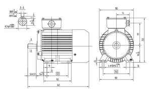 Motor de inducción trifásico asíncrono de 2.2kW (3HP) y 3000rpm para compresores y amoladoras, modelo YE2-90L-2 - Product Image 6