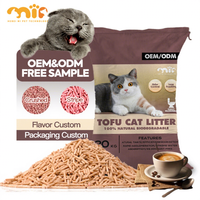OEM CatLitter Crush Stripe Feline Fresh Clumping Flushable Kitty Sand Tofu Litière pour chat